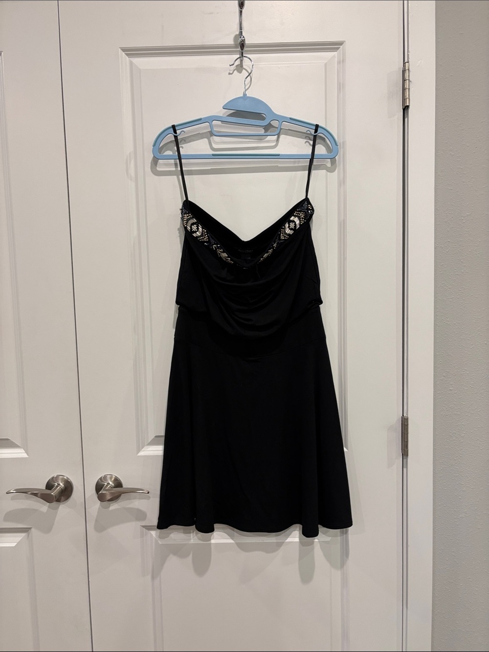 NWT White House Black Market Jeweled Trim Strapless LBD Cocktail Dress XS